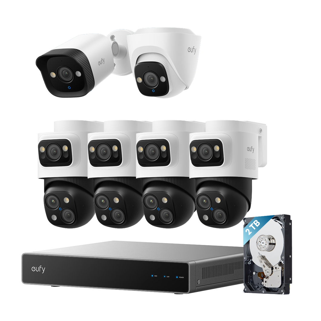 eufy PoE NVR Security System S4 Max+Turret Camera E41+ Bullet Camera E40